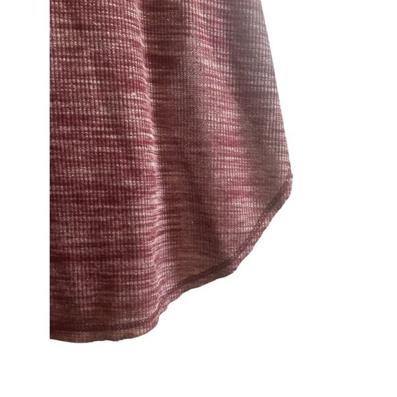 Live Love Dream Tank Top Maroon Heathered Ribbed Racerback Casual - Picture 3 of 4